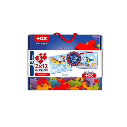 Tox Tekne Helikopter 3+ Keçe Yapboz - 3 Yaş Puzzle T005