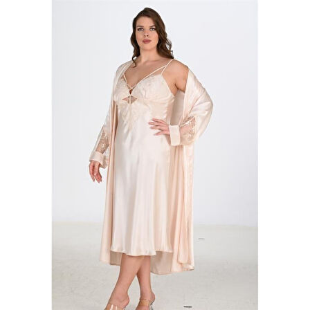 MARSiLYAN- 2li Fildişi Sabahlık Takımı Bigsize 6222