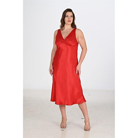 MARSiLYAN- 2li Kırmızı Sabahlık Takımı Bigsize 6226