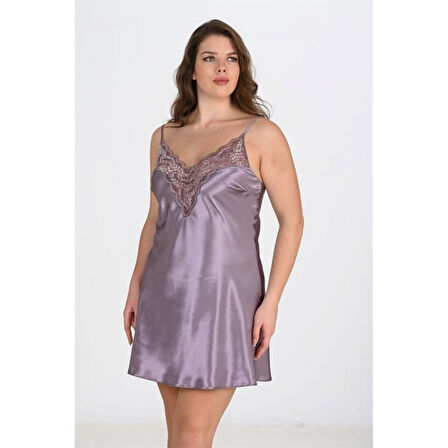 MARSiLYAN- Büyük Beden Lila Gecelik  2101