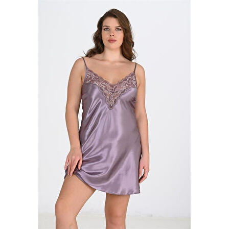 MARSiLYAN- Büyük Beden Lila Gecelik  2101