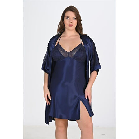 MARSiLYAN- 2'li Lacivert Sabahlık Takımı Bigsize 6215