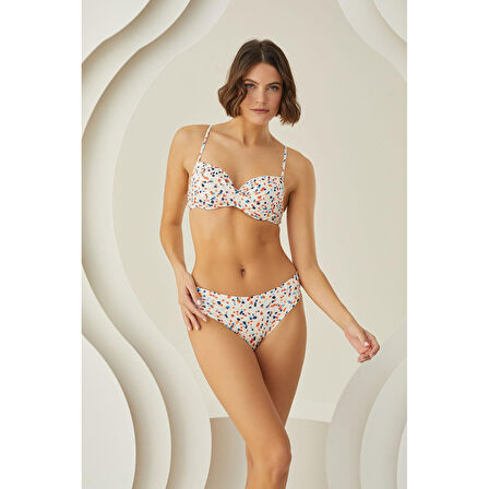 MARSiLYAN- Puantiyeli Şık Desenli Kaplı Bikini Takımı