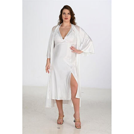 MARSiLYAN- 2li Ekru Sabahlık Takımı Bigsize 6224