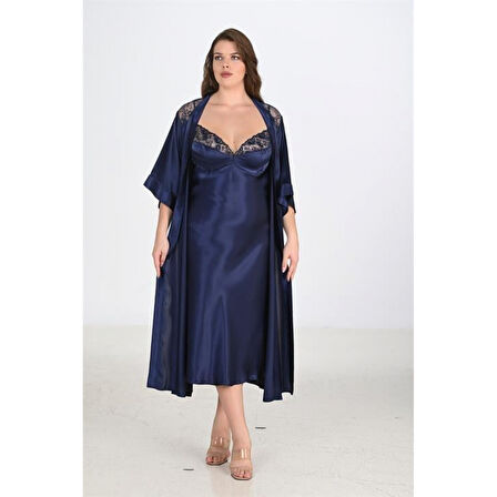 MARSiLYAN- 2li Lacivert Sabahlık Takımı Bigsize 6228