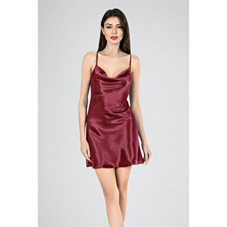 MARSiLYAN- Kısa Gecelik Degaje Bordo 7740