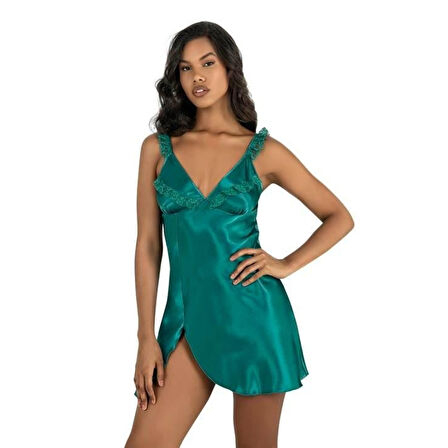 MARSiLYAN-  Zümrüt Kısa Saten Gecelik 8237