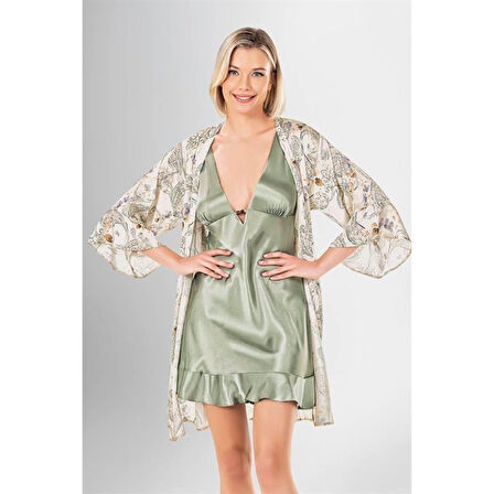 MARSiLYAN-  2 Li Kısa Sabahlık Takımı Desenli