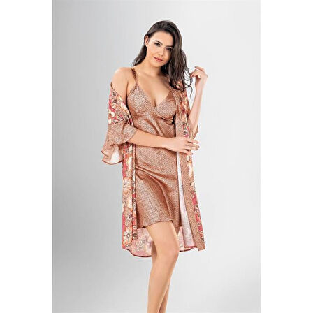 MARSiLYAN-  2 Li Kısa Sabahlık Takımı Desenli