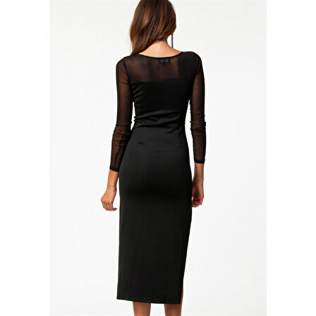 MARSiLYAN- B100775 Uzun Kısa Moda Elbise