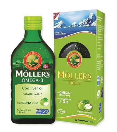 Möllers Omega 3 Takviye Edici Gıda Elmalı 250 ml