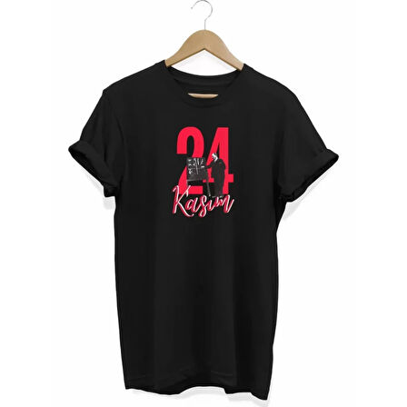 24 Kasım Öğretmenler Günü Baskılı Unisex Tshirt