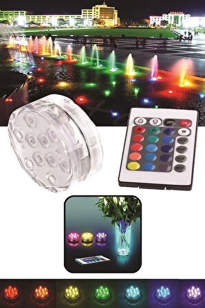 Su Geçirmez Kumandalı Renk Değiştiren Rgb Su Altı Led Lamba Spot