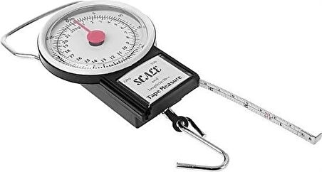 22 Kg/50lb Kancalı Tartı Aleti 1 Metre Mezuralı Askılı Balıkçı Terazisi