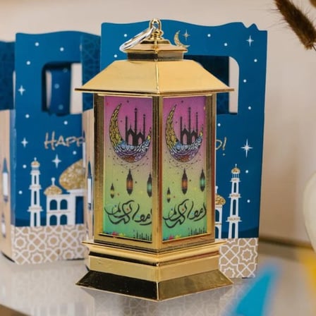 Ofis Aksesuarı Kutlama Objesi Salon Süsü Ramazan Temalı Manevi Ambiyans Kare Kubbe LED Lamba