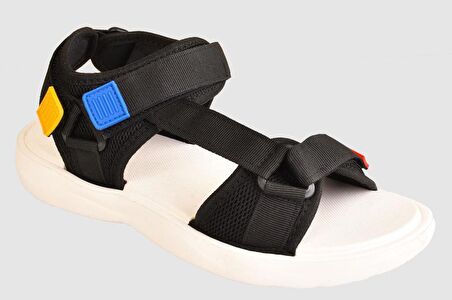 Unisex Step Renkli Cırtlı Rahat Düz Taban Spor Sandalet