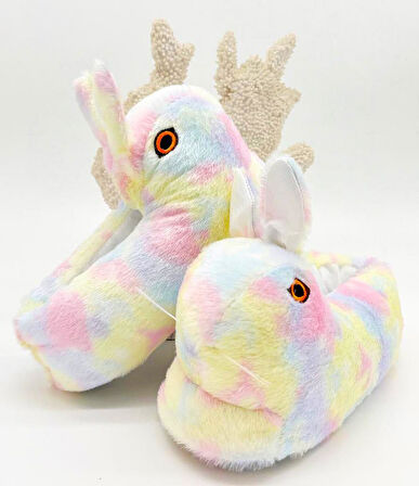 Kadın Kız Çocuk Kombin Hayvanlı Tavşanlı Panduf Ev Botu