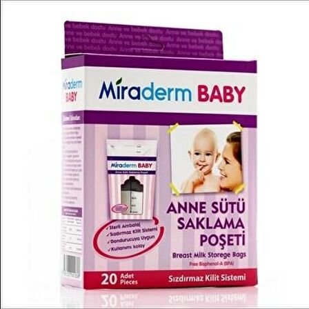 Miraderm Baby Anne Sütü Saklama Poşeti