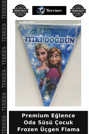 Premium Eğlence Oda Süsü Çocuk Frozen Üçgen Flama