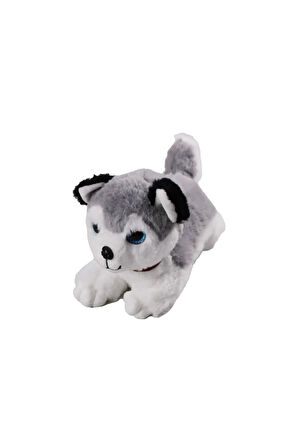 Havlayan Sesli Köpek Peluş Oyuncak Uyku Arkadaşı Hediyelik Peluş Yatan Köpek 35 cm