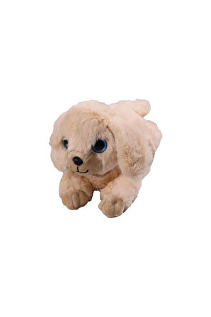 Havlayan Sesli Köpek Peluş Oyuncak Uyku Arkadaşı Hediyelik Peluş Yatan Köpek 35 cm