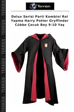 Delux Serisi Parti Kombini Rol Yapma Harry Potter Gryffindor Cübbe Çocuk Boy 9-10 Yaş