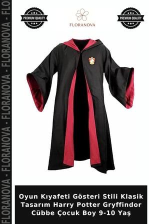 Oyun Kıyafeti Gösteri Stili Klasik Tasarım Harry Potter Gryffindor Cübbe Çocuk Boy 9-10 Yaş