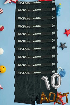 Erkek Çocuk 10'lu Pamuklu Boxer