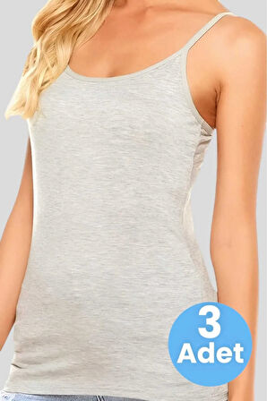 Uniquetrenders Kadın Pamuklu İp Askılı Atlet 3 Adet