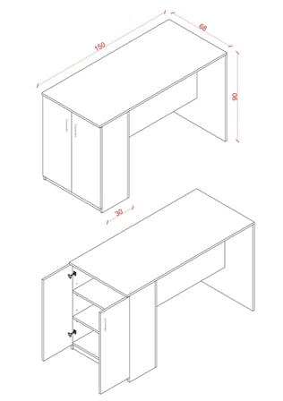%100 MDFLAM 150cm Dolaplı Yüksek Mutfak Adası Yemek ve Bar Masası MA-04