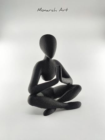 Yoga Ve Meditasyon Biblosu - Modern Minimalist Siyah Dekoratif Heykel (12 cm)