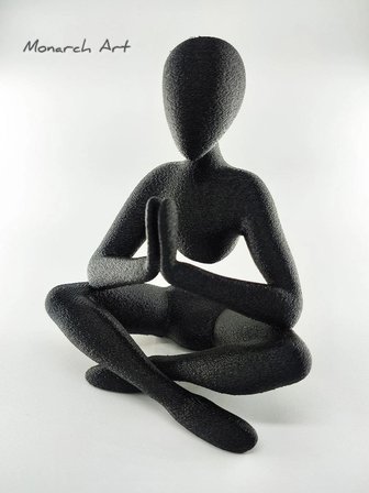 Yoga Ve Meditasyon Biblosu - Modern Minimalist Siyah Dekoratif Heykel (12 cm)
