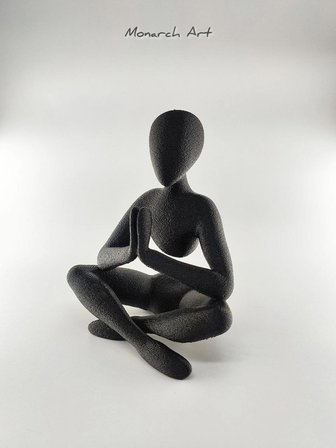 Yoga Ve Meditasyon Biblosu - Modern Minimalist Siyah Dekoratif Heykel (12 cm)