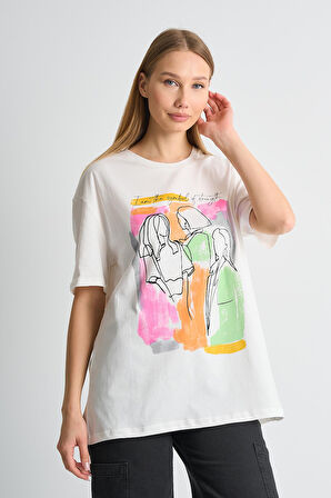 ALEXANDERGARDI Baskılı Bisiklet Yaka Kadın T-shirt
