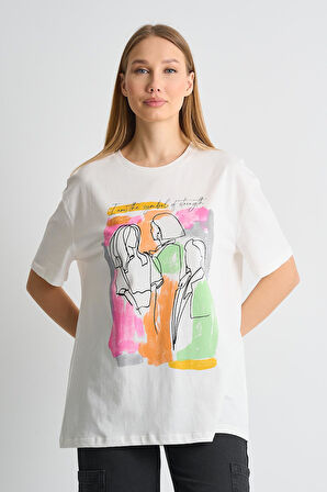 ALEXANDERGARDI Baskılı Bisiklet Yaka Kadın T-shirt