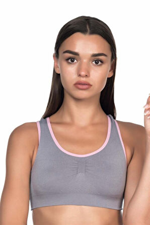 Eterella Gri Pembe Emay 4024 Double Sütyen Korse