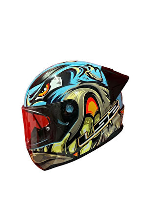 RAPID 2 RACE NEO MAVİ-MOR KASK+SPOİLER