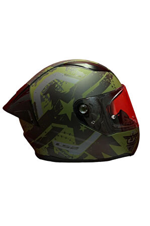 RAPID 2 RACE THUNDER BIRDS MAT YEŞİL-SİYAH-GRİ KASK+SPOİLER