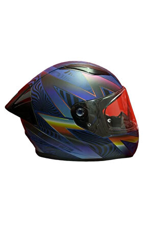 RAPID 2 RACE OPTIK MAT MAVİ-MOR KASK++SPOİLER