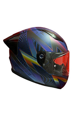 RAPID 2 RACE OPTIK MAT MAVİ-MOR KASK++SPOİLER