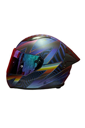 RAPID 2 RACE OPTIK MAT MAVİ-MOR KASK++SPOİLER-SET
