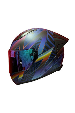 RAPID 2 RACE OPTIK MAT MAVİ-MOR KASK++SPOİLER-SET