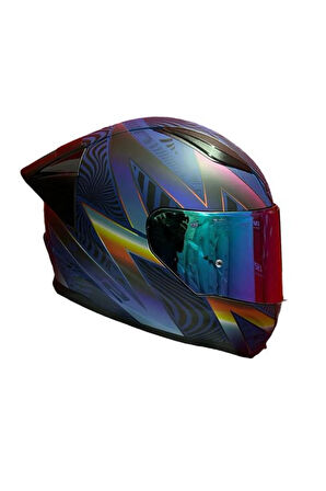 RAPID 2 RACE OPTIK MAT MAVİ-MOR KASK++SPOİLER-SET