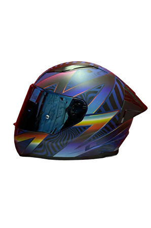 RAPID 2 RACE OPTIK MAT MAVİ-MOR KASK++SPOİLER-SET