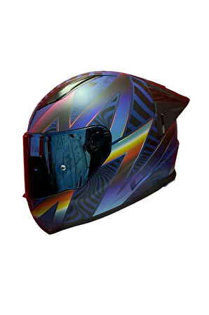 RAPID 2 RACE OPTIK MAT MAVİ-MOR KASK++SPOİLER-SET