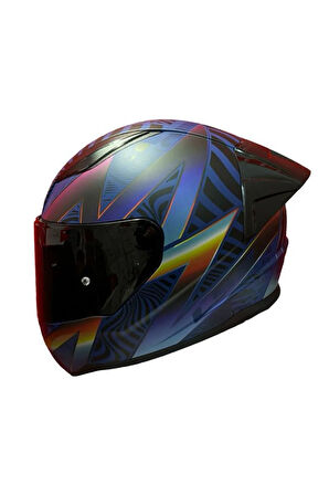 RAPID 2 RACE OPTIK MAT MAVİ-MOR KASK++SPOİLER-SET