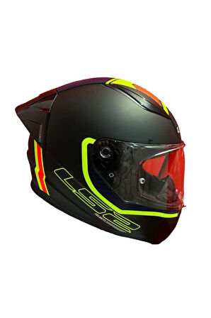 RAPID 2 RACE EXTRA MAT NEON SARI-NAVY MAVİ KASK+SPOİLER