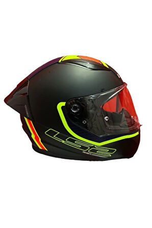 RAPID 2 RACE EXTRA MAT NEON SARI-NAVY MAVİ KASK+SPOİLER