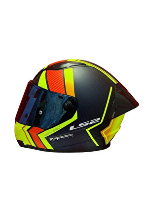 RAPID 2 RACE EXTRA MAT NEON SARI-NAVY MAVİ KASK++SPOİLER-SET