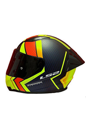 RAPID 2 RACE EXTRA MAT NEON SARI-NAVY MAVİ KASK++SPOİLER-SET